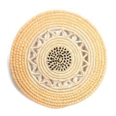 Persea Hasır Duvar Süsü_ siyah Sarı_ 40 cm