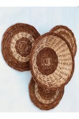 Clivia Hasır Duvar Tabağı, Duvar Süsü_ 4'lü set