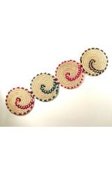 Phoenix Hasır Duvar Süsü_ 4'lü set_30 cm _karışık renkler_ Model A