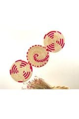 Phoenix Hasır Duvar Süsü_ 3'lü set_30 cm _fuşya