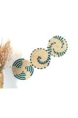 Phoenix Hasır Duvar Süsü_ 3'lü set_ 30 cm _turkuaz