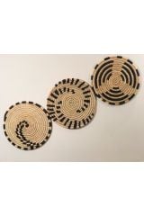 Phoenix Hasır Duvar Süsü_ 3'lü set_ 30 cm _siyah