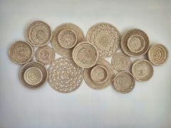 Oreganos Hasır Duvar Tabağı Seti _ 18'li set (Palmiye yaprağı)